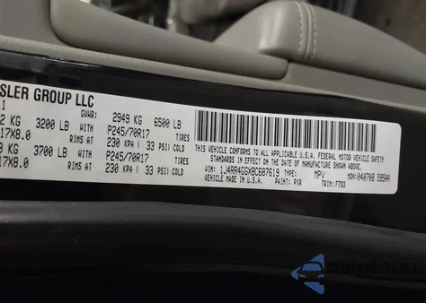 2011 Jeep Grand Cherokee Laredo from USA, damaged, VIN 1J4RR4GGXBC687619